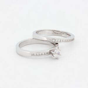 خاتم توينز فضة كلاسيكي ناعم