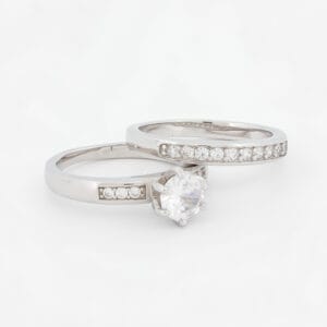 خاتم توينز فضة كلاسيكي