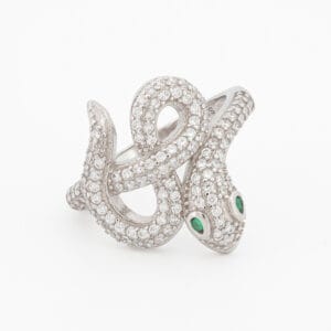 خاتم فضة شكل ثعبان انفنيتي