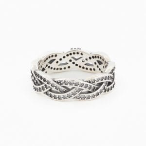 خاتم فضة موديل الضفيرة