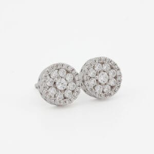 كلستر هالو حلق فضة