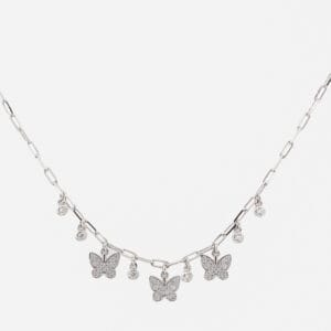 نزلات على شكل فراشة تشوكر فضة