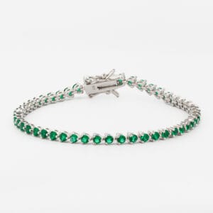 أسوارة فضة تنس لون أخضر