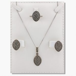 موديل ماركازيت على شكل بيضاوي ، نصف طقم فضة