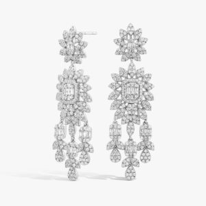 زوج حلق فضة بتصميم موديل الألماس (ثريا)