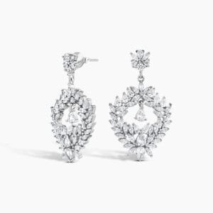 كلستر ماركيز مع دمعة ، زوج حلق فضة