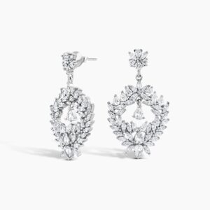 زوج حلق فضة شاندلير ماركيز مع دمعة