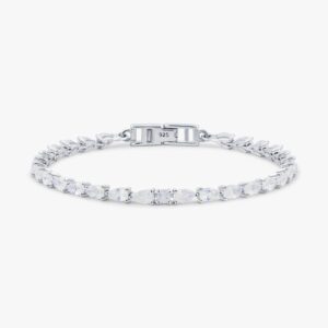 أسوارة تنس فضة بحجر القمر - دمعة