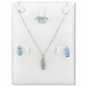 توباز بفصوص ثلاثية ، نصف طقم فضة