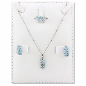 توباز بفصوص ثلاثية ، نصف طقم فضة