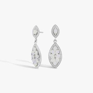 زوج حلق فضة كلستر من أحجار القمر