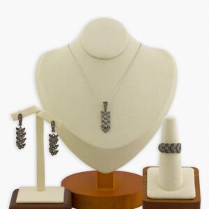 موديل المركازيت بتصميم الزخرفة،نصف طقم فضة