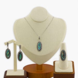 موديل الماركازيت بحجر الصدف ، نصف طقم فضة