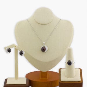 لؤلؤ أسود ذروي ، نصف طقم فضة