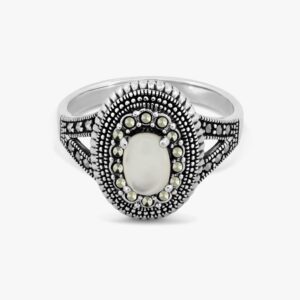 ماركازيت و الصدف الأبيض ، خاتم فضة