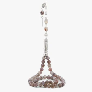 مسباح حجر العقيق مع فضة