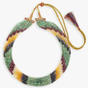 عقد أحجار من الياقوت والزمرد والزفير (5 أدوار)