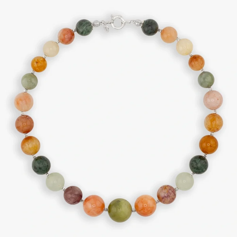 عقد من أحجار الجاسبر والكوارتز