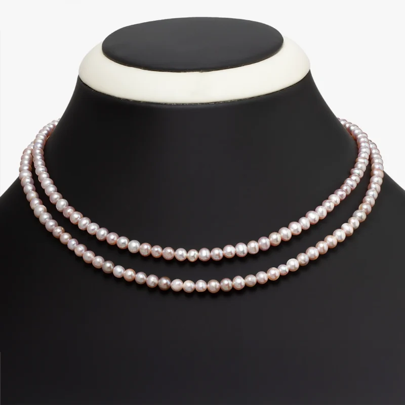 عقد لؤلؤ مستزرع بتدرجات وردية فاتحة