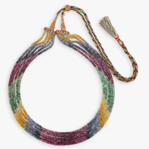 عقد أحجار من الياقوت والزمرد والزفير (5 أدوار)