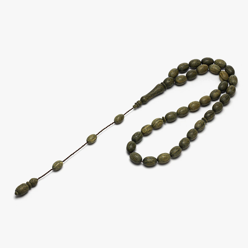 سبحة من خشب الصندل الأخضر (زيتوني) - الصورة 2