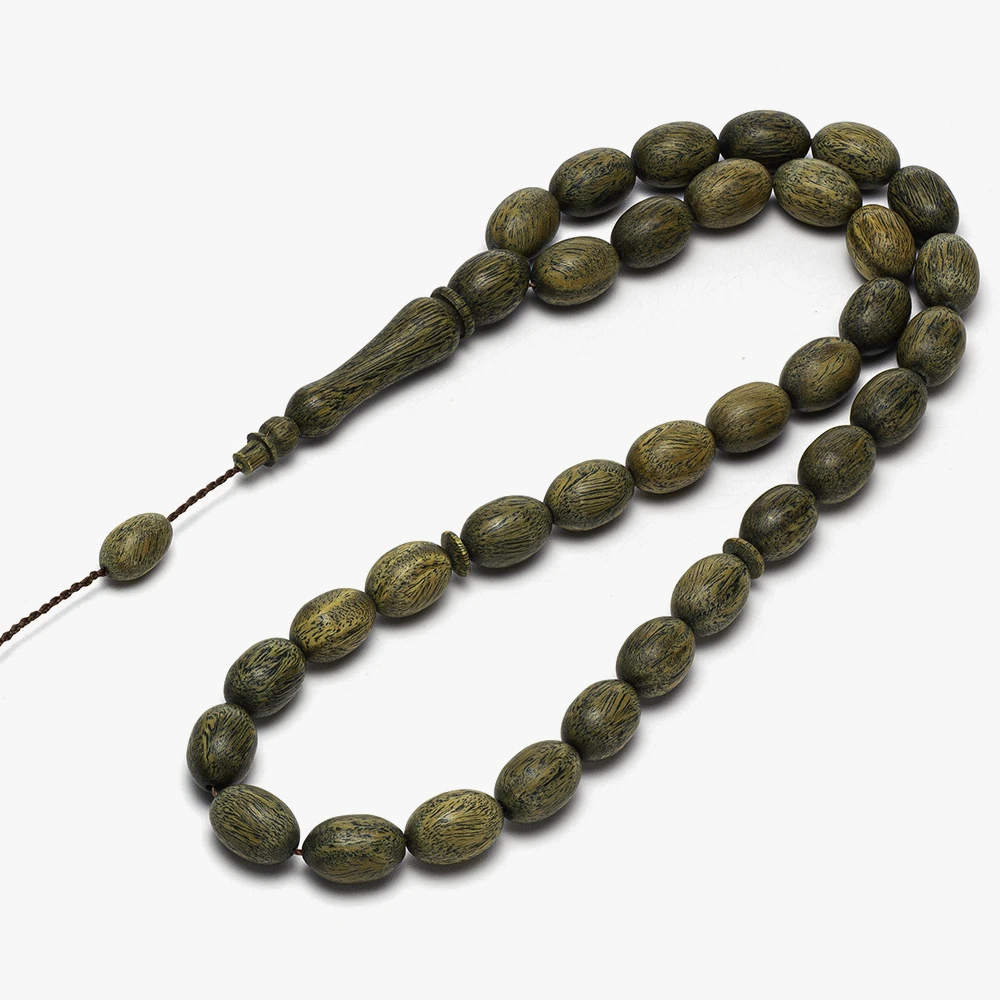 سبحة من خشب الصندل الأخضر (زيتوني) - الصورة 3