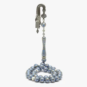 سبحة فضة قفص باللون الفيروزي