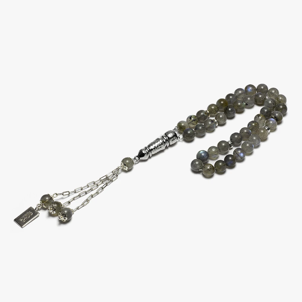 سبحة رسمية من حجر اللابرودايت (دائري 8 ملي) - الصورة 2