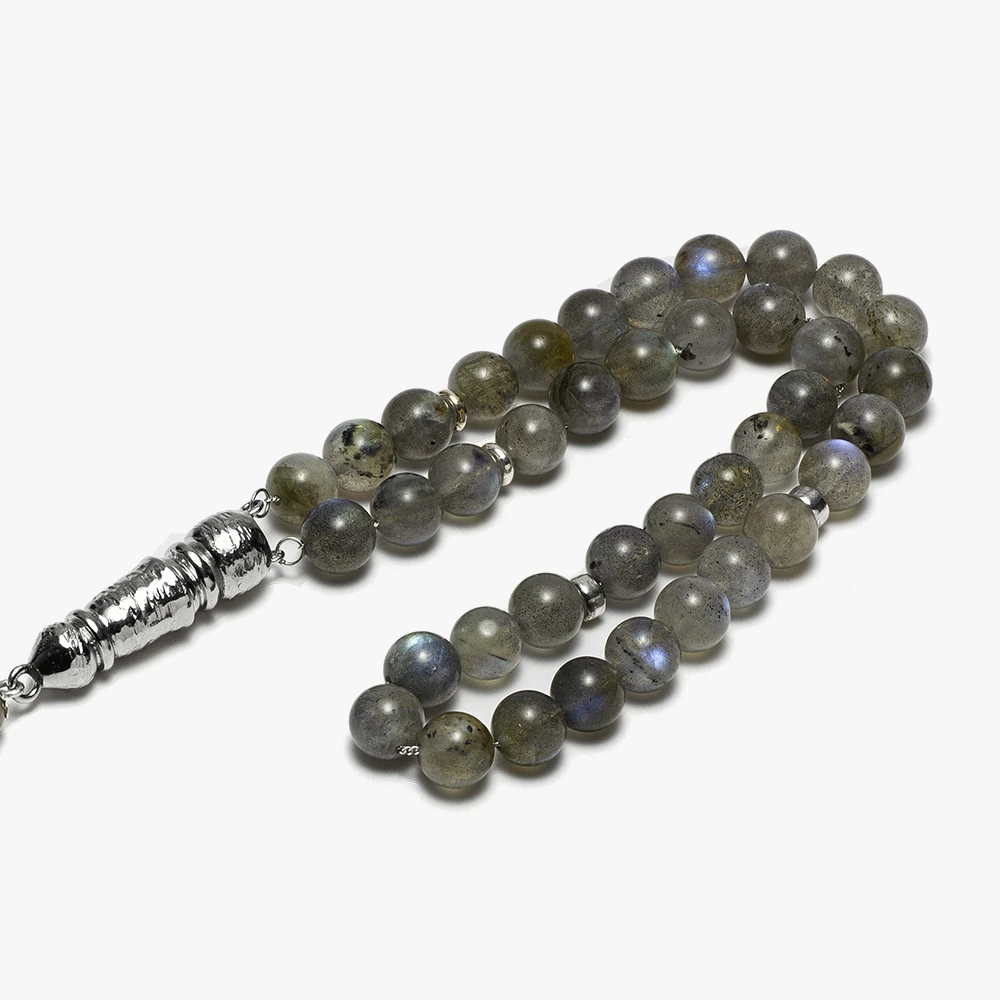 سبحة رسمية من حجر اللابرودايت (دائري 8 ملي) - الصورة 3