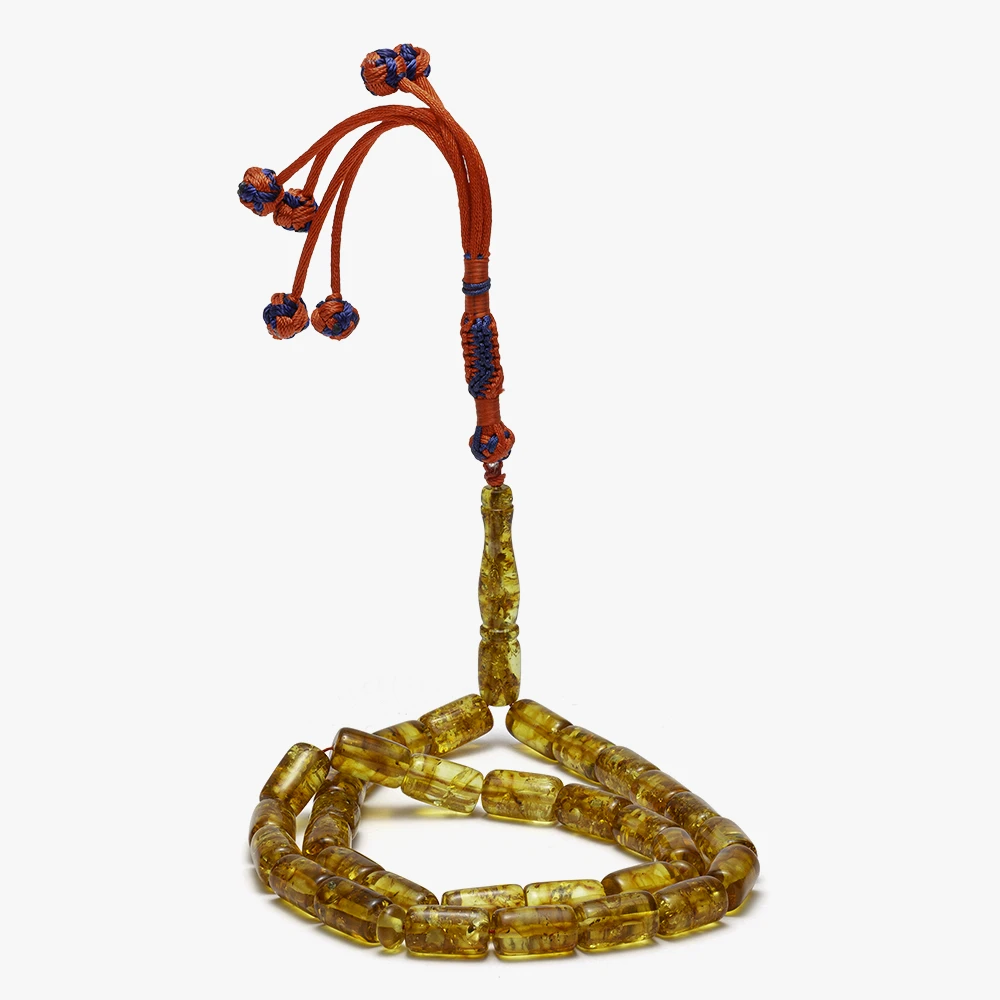 سبحة كهرمان (ببرميلي) مع كركوشة حمراء