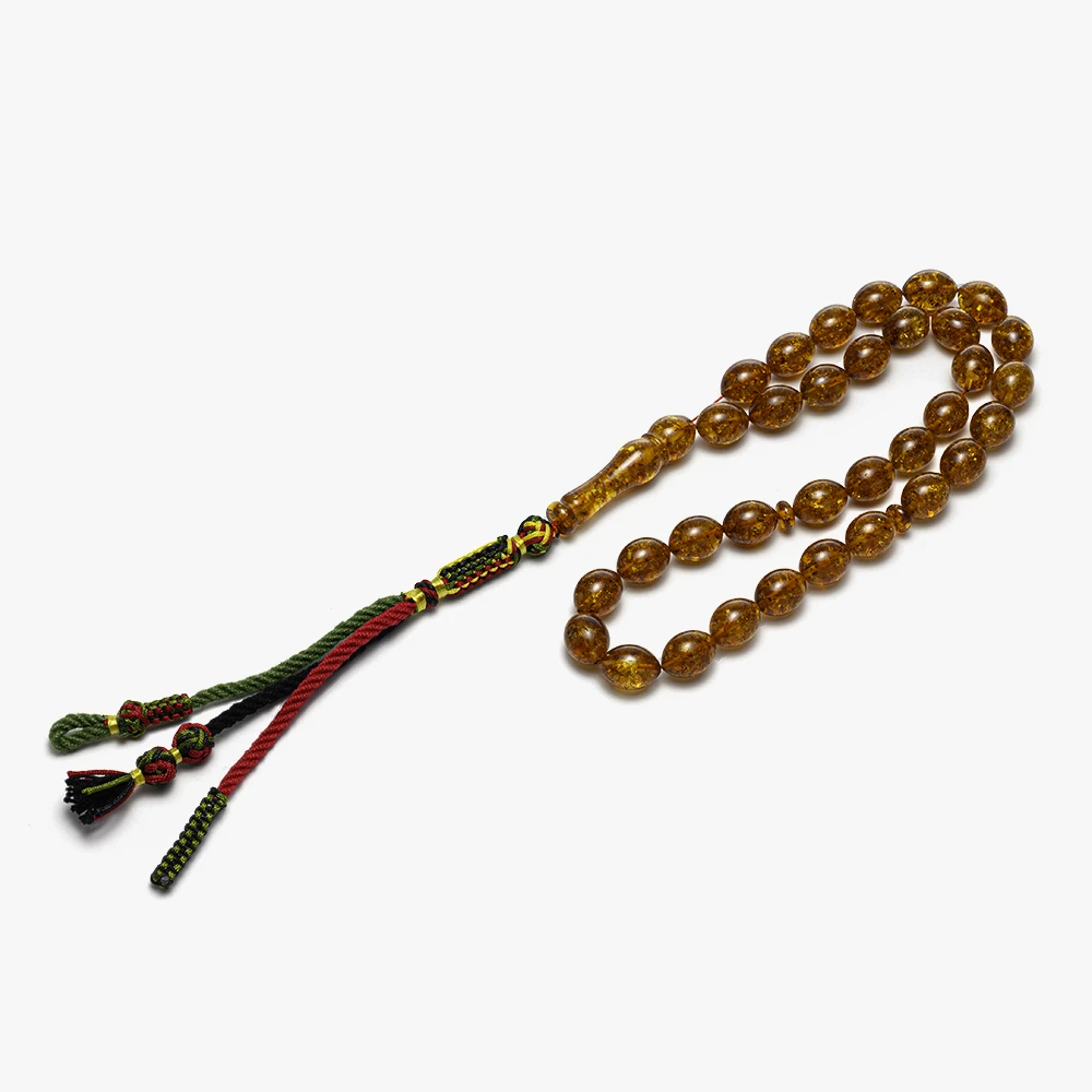 سبحة كهرمان (لوز) مع كركوشة كويتية ملونة - الصورة 2