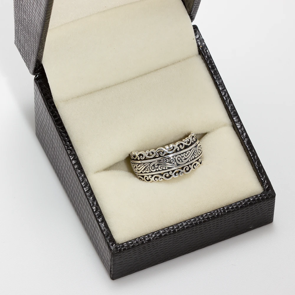 خاتم فضة الڤينتج بزخارف محفورة - الصورة 2