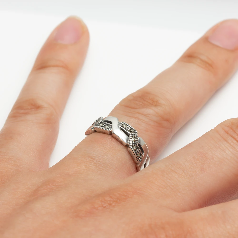 خاتم فضة ماركازيت ڤينتج مظفر - الصورة 2