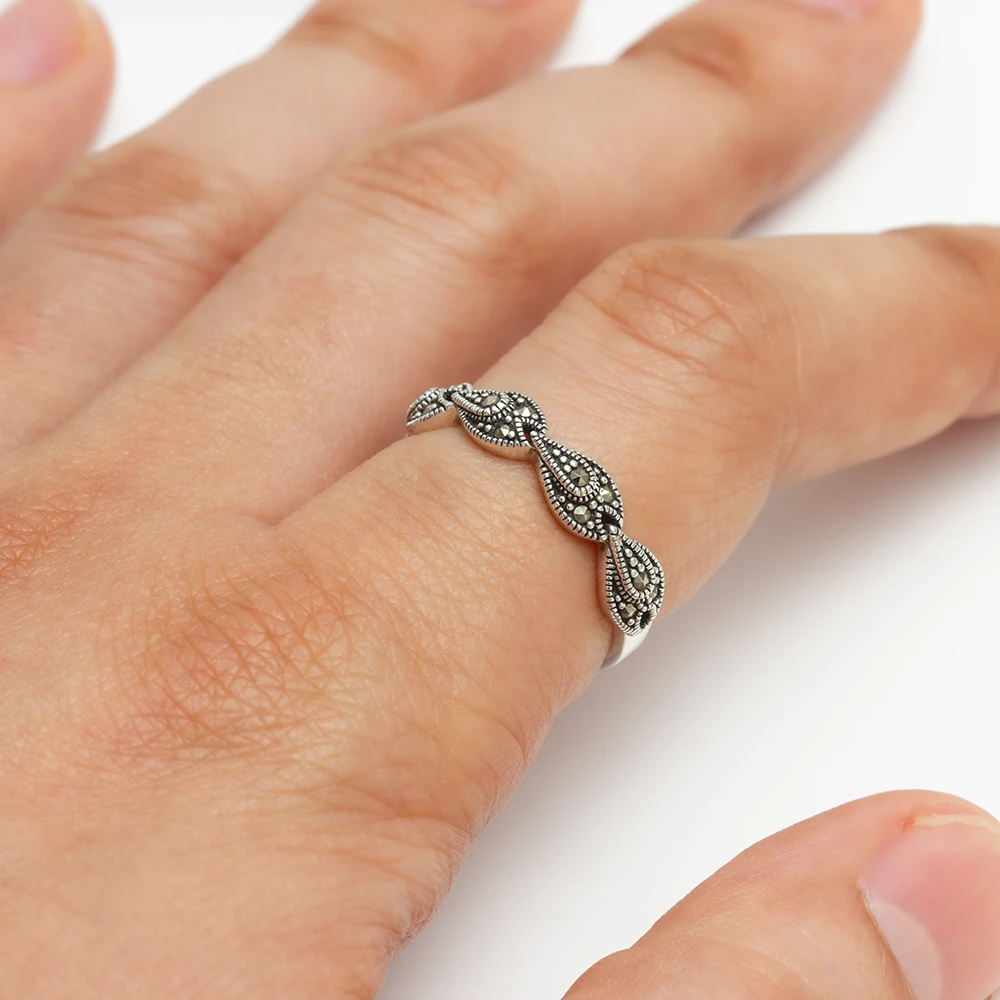 خاتم فضة ماركازيت هالف اتيرنيتي دمعات - الصورة 2