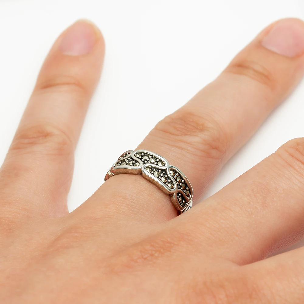 خاتم فضة ماركازيت هالف اتيرنيتي ڤينتج - الصورة 2