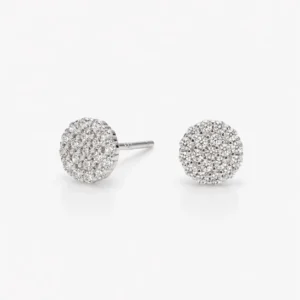 زوج حلق فضة كلستر باڤيه دائري