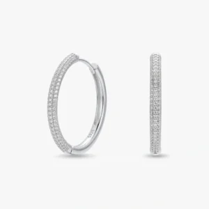 زوج حلق فضة دائري هووب مودرن (24 ملي)