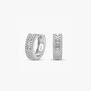 زوج حلق فضة دائري هووب مودرن (11 ملي) تربل شانيل