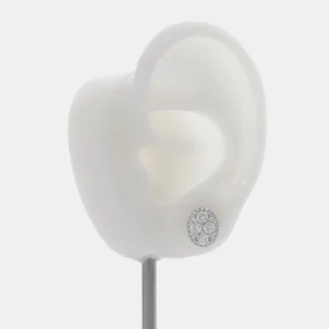 زوج حلق فضة ستد بيضاوي كلستر