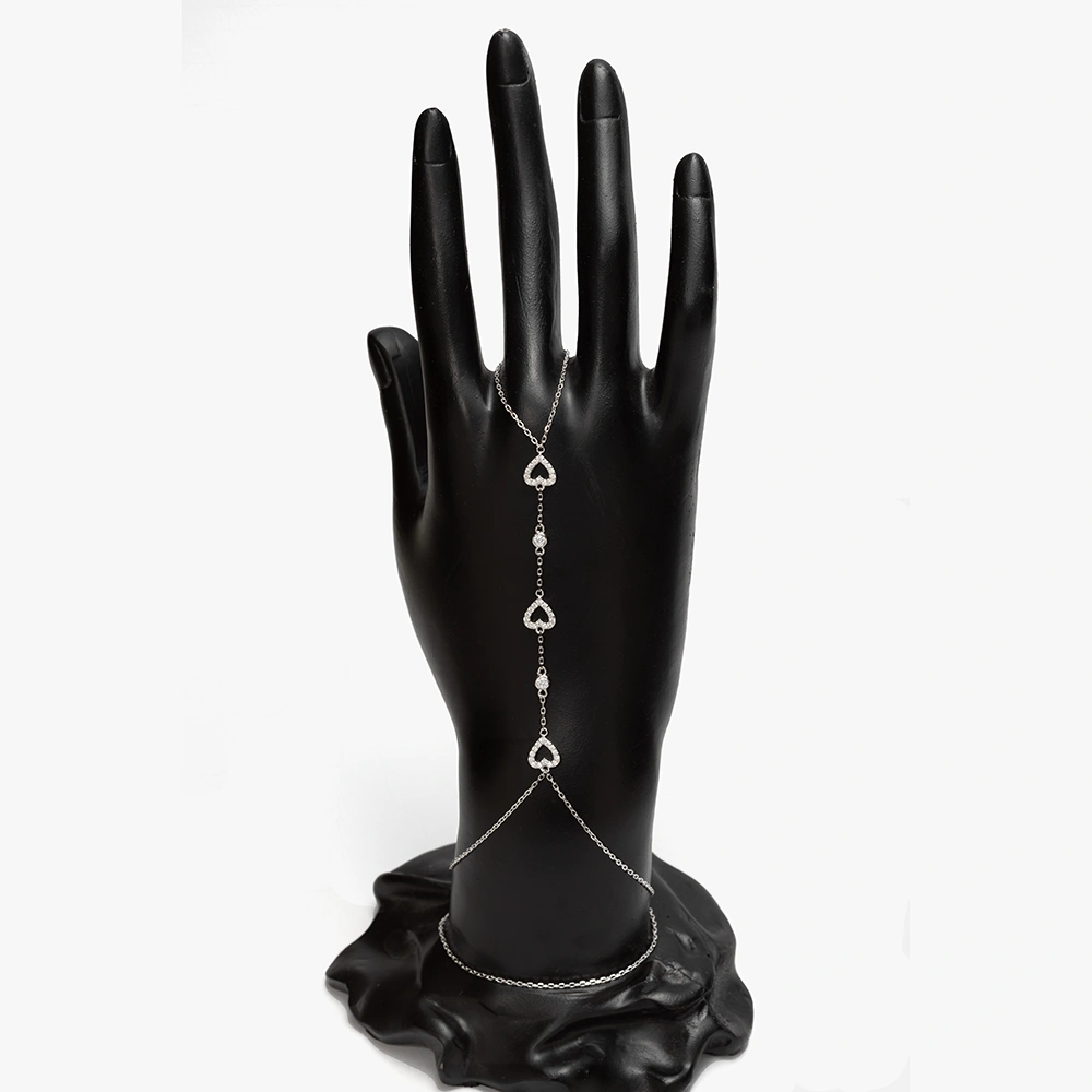 كف فضة موديل قلب ثلاثي - الصورة 2